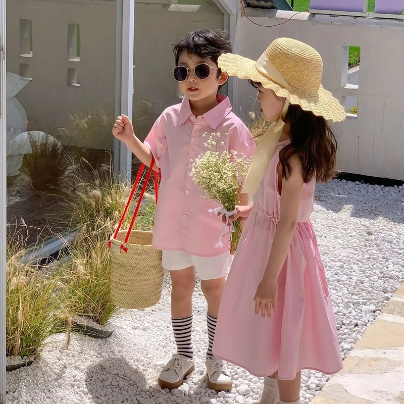 

Baby Sets Spring Summer Infant Girl Solid Dress Boy Short Sleeve Blouse+shorts Newborn Suits Kids Children Costumes