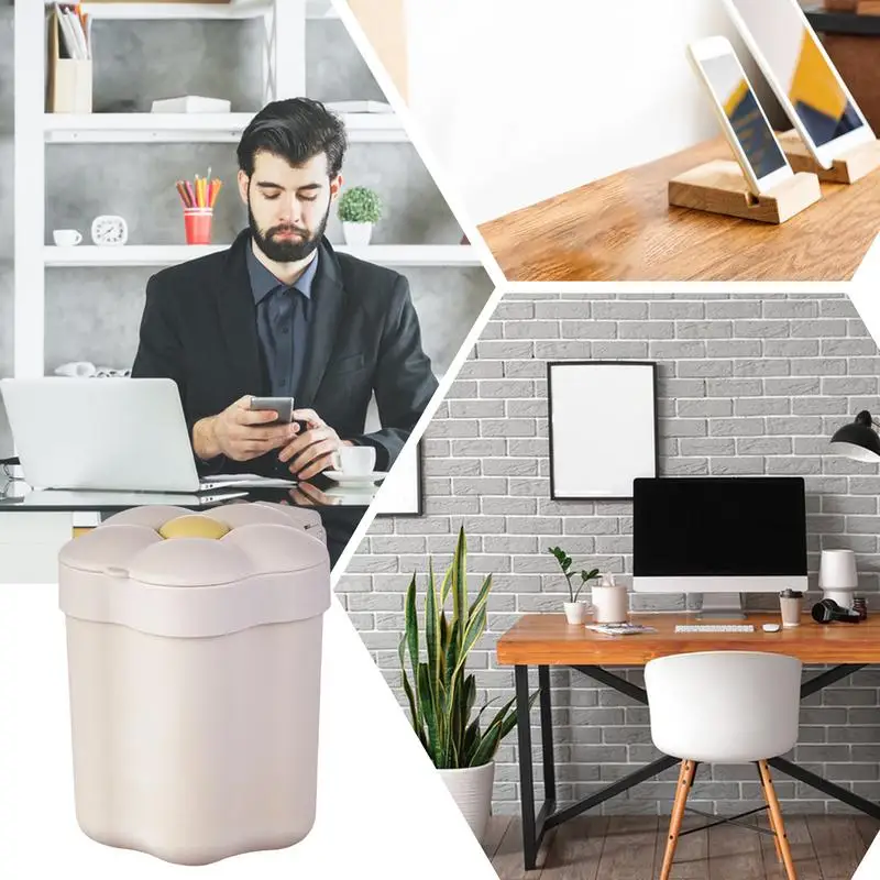 Настольный мусорный бак с крышкой цветочная столешница мусорное ведро для