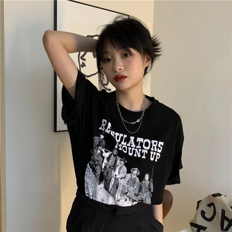 

2023 Women's Vintage Short Sleeve T-shirt New Summer Style Commuter Loose Design Casual Street Top