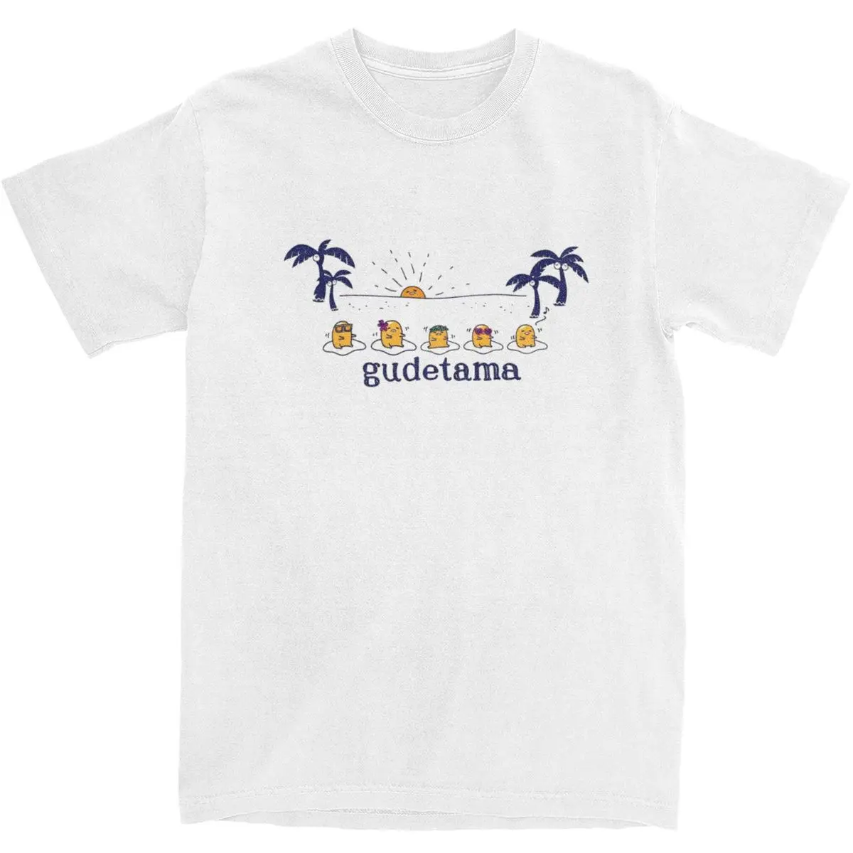 Мужская футболка Sanrio Gudetama Hula модные крутые летние футболки Y2K забавный дизайн