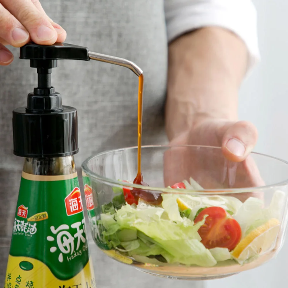 

1PC Oyster Sauce Bottle Press Nozzle Squeeze Household Kitchen Quantitative Push Squeeze Pump Oyster Sauce Push-Type Head