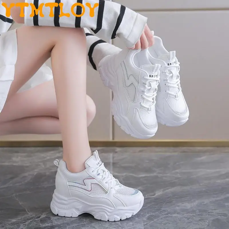 

Women's Sports Shoes 2022 New Casual Shoes Women's Autumn Comfortable Breathable Color Shoes 8cm High Heels Raised Platform Femm