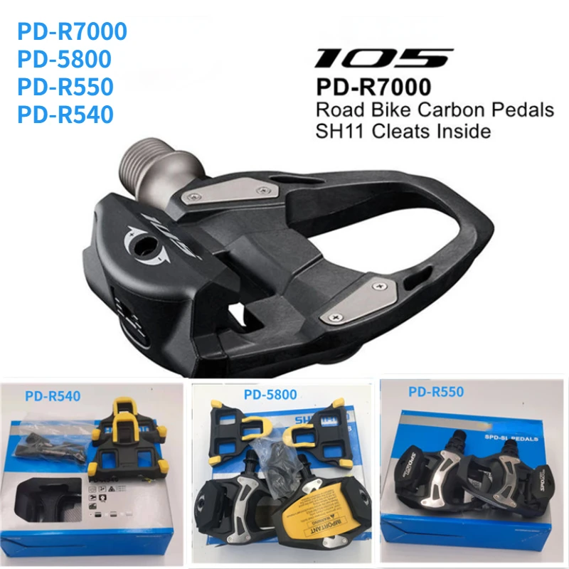 

105 PD R7000/PD5800/R540/R550 Road Bike Pedals Carbon Self-Locking Pedals SPD Pedals With SM-SH11 Cleats