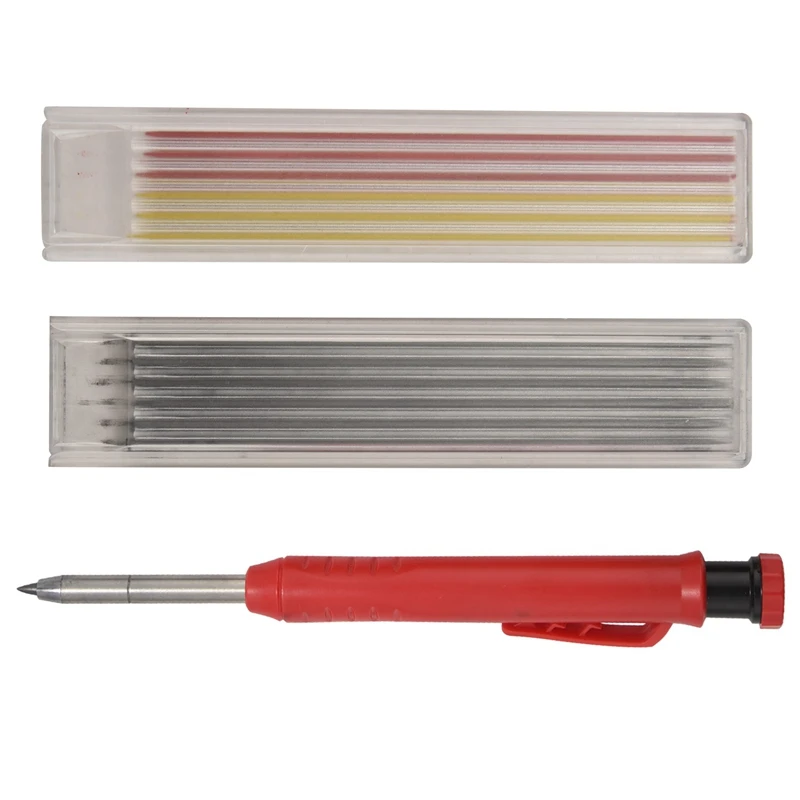 

12 Pieces Solid Carpenter Pencil Refills,2.8 Mm Deep Hole Mechanical Pencil For Scriber Wood Floor Marking Architect A
