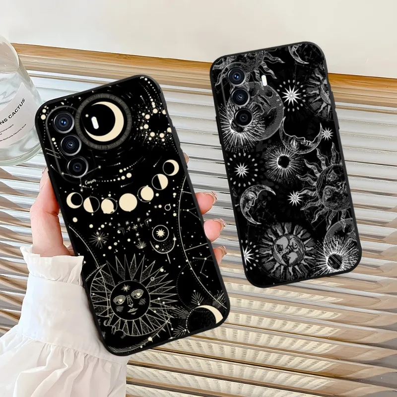 

Funny Sun Moon Face Phone Case Back For Huawei Mate 40 20 30 10 9 8 Pro S 20X 5G 40E Plus G9Plus Magic3 Pro Nova 7i 7 Pro SE
