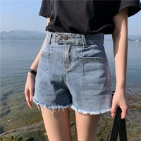 cgc 2022 new casual denim shorts women summer slim high waist jeans shorts streetwear loose wide leg pants shorts female trouser