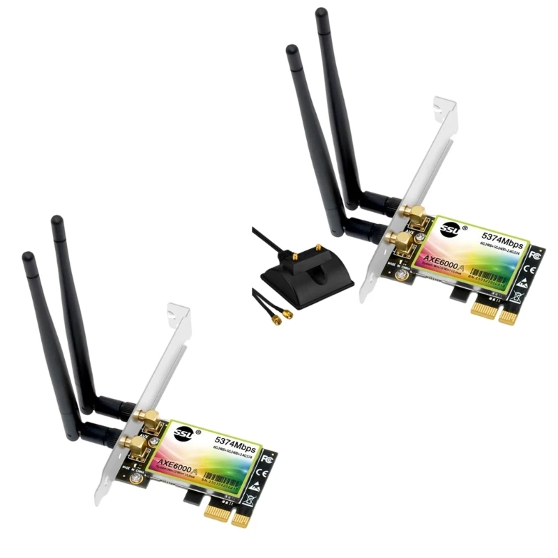 

WiFi6E SU-AXE6000 PCIe Wi-Fi карта, двухполосный беспроводной адаптер с антеннами