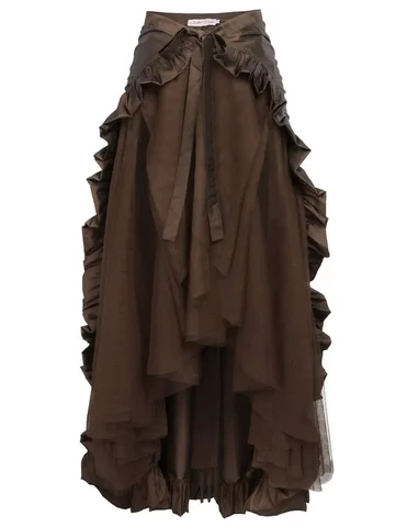 Женская готическая Асимметричная накидка в стиле Викторианской стимпанк, плиссированная длинная Пиратская юбка макси, средневековые костюмы, панковские сексуальные юбки