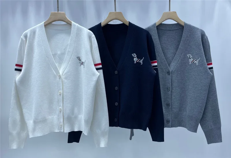 

Dog Diamond Cardigans for Women,Winter White Sweater , Full Sleeve Knitted Jumpers Jackets, Ropa De Mujer, Готический Свитер