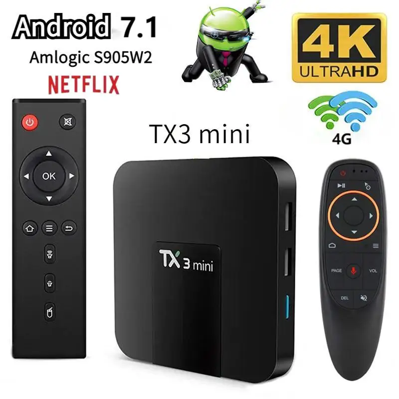 Оригинальная ТВ-приставка Tanix TX3 mini Android 7,1 Amlogic S905L 2G 16G 4G WiFi 4K TX3 Smart H. 265 1G 8G TX6 TVBOX Оригинальная ТВ-приставка Tanix TX3 mini Android 7,1 Amlogic S905L 2G 16G 4G WiFi 4K TX3 Smart H. 265 1G 8G TX6 TVBOX