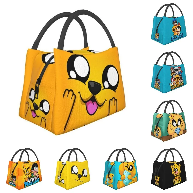 

Cute Mikecrack Funny Meme Insulated Lunch Tote Bag for Women Cartoon Comic Resuable Cooler Thermal Bento Box Hospital Office