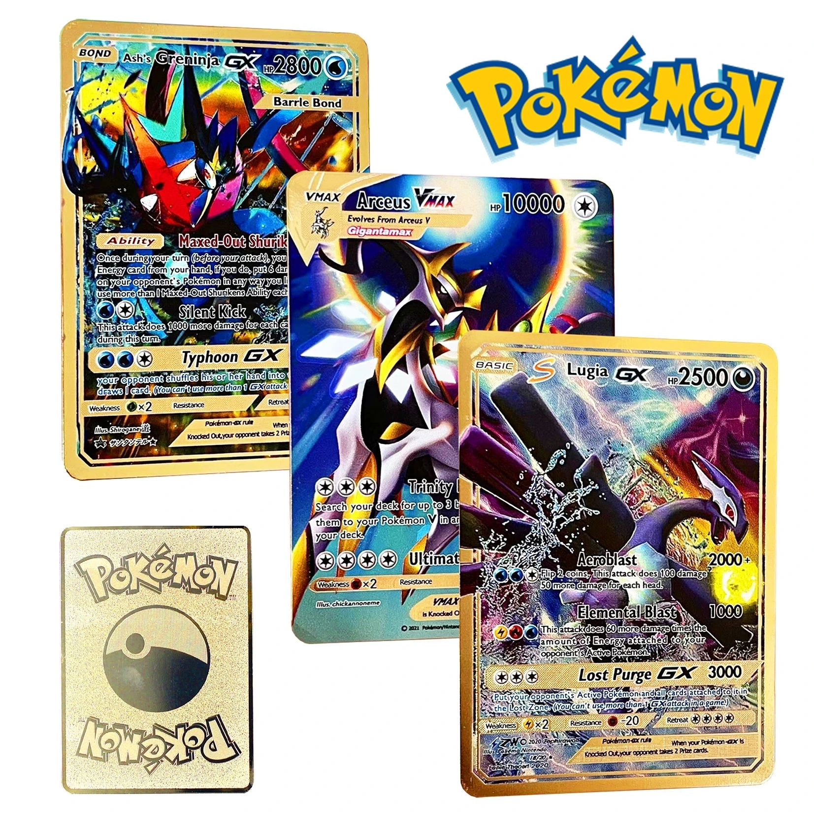 Pokemon Iron Cards Vmax Metal Pokemon Letters Pikachu Mewtwo Charizard Vmax Gold Metal Shiny Letters Game Collection Card Toys