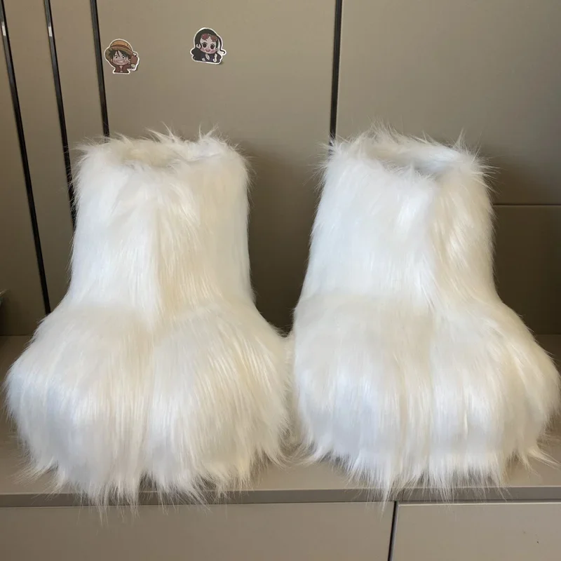 SN55Новый Kig Fursuit обувь для косплея пушистый меховой костюм сапоги Rubbit Cat милые