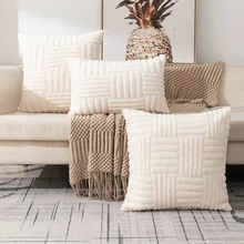 Plush New Cushion Cover 30x50 45x45 50x50cm Geometric Design Pillow Covers for Sofa Decorative Pillowcase Livingroom Home Decor
