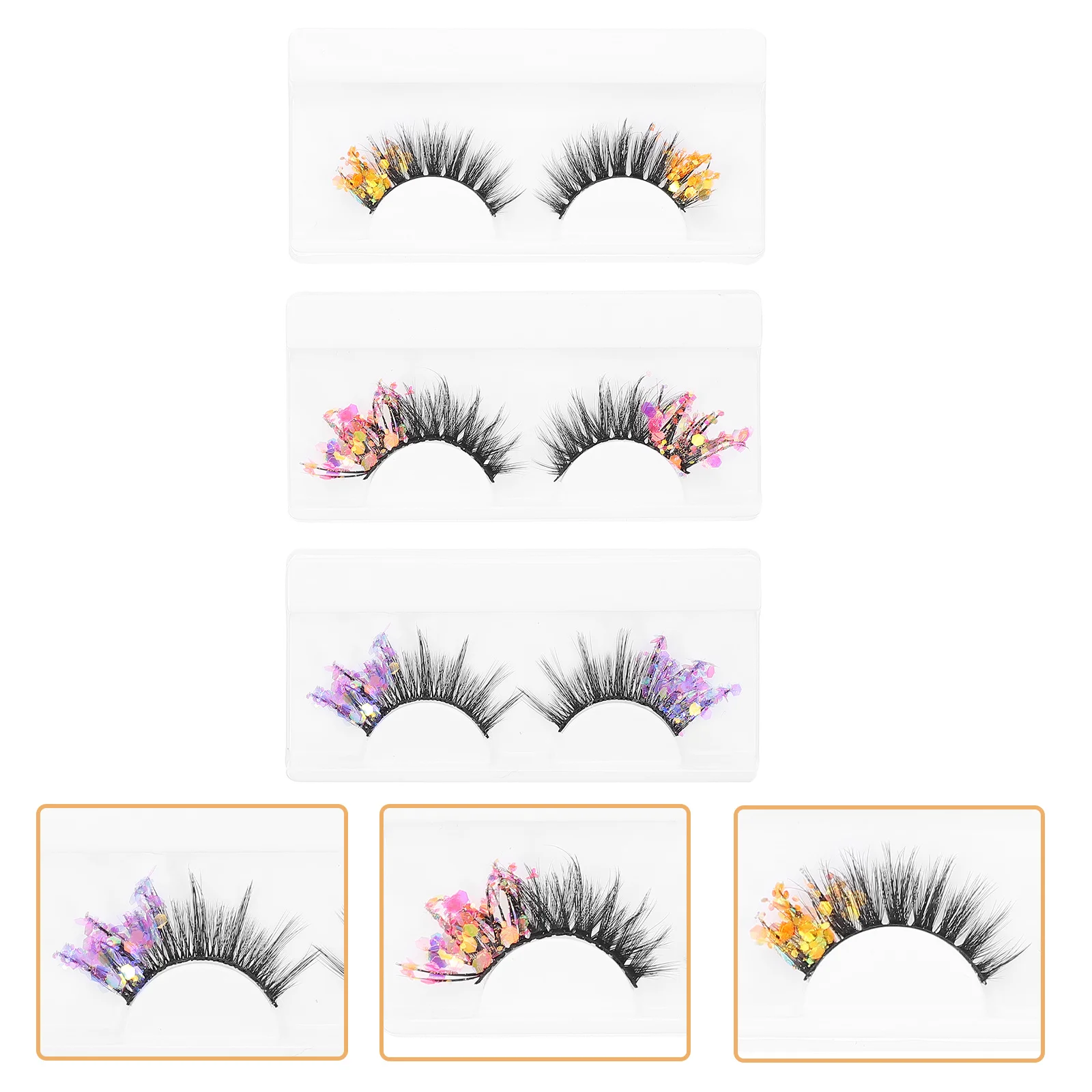 

Eyelashes Lashes Glitter False Fake Lash Fluffy Colored Dramaticeyelash 3D Extensions Makeup Natural Wispy Artificial Costume