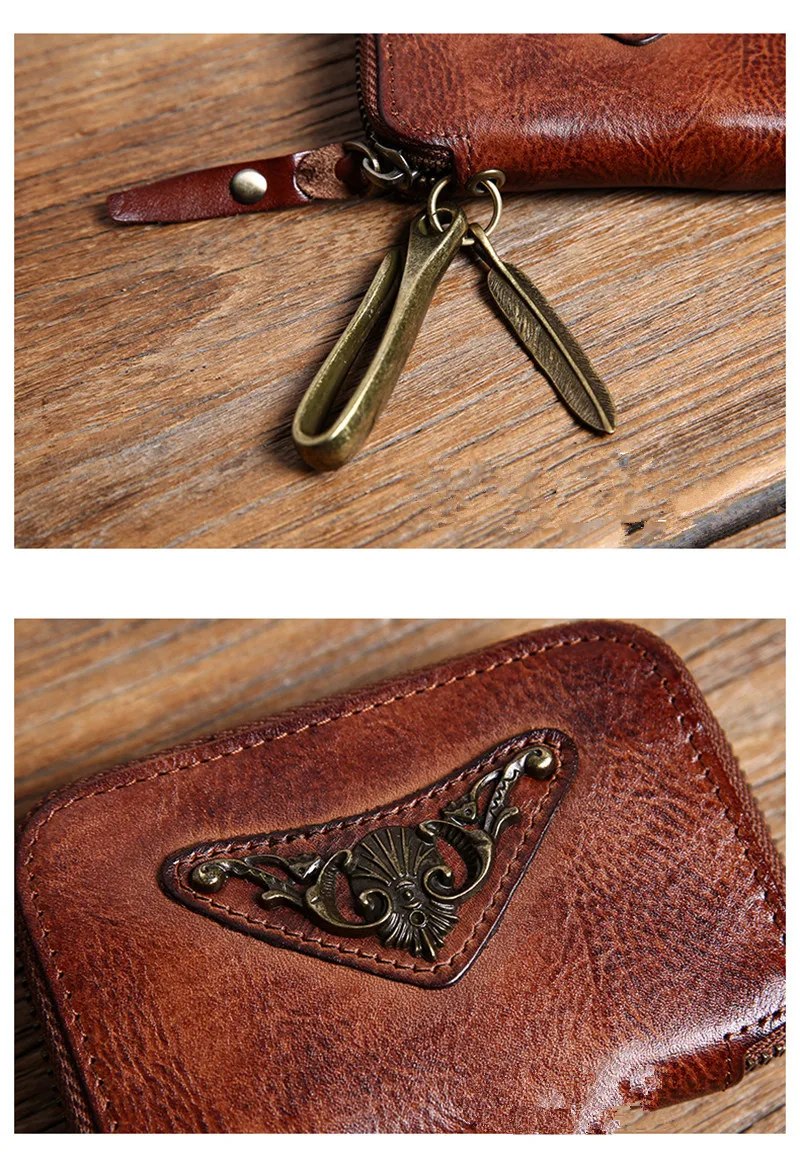 Fashion designer luxury genuine leather men's women's key bag casual organizer high quality real leather small coin purse