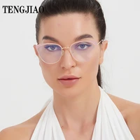 tengjiao eyeglasses women spectacle frame anti blue light rays computer optical fashion cat eye glasses female clear lens