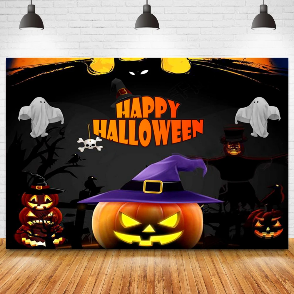 

Jack-o-lantern Halloween Black Backdrop Imp Decoration Party Baby Shower Portrait Photography Background Photocall Props