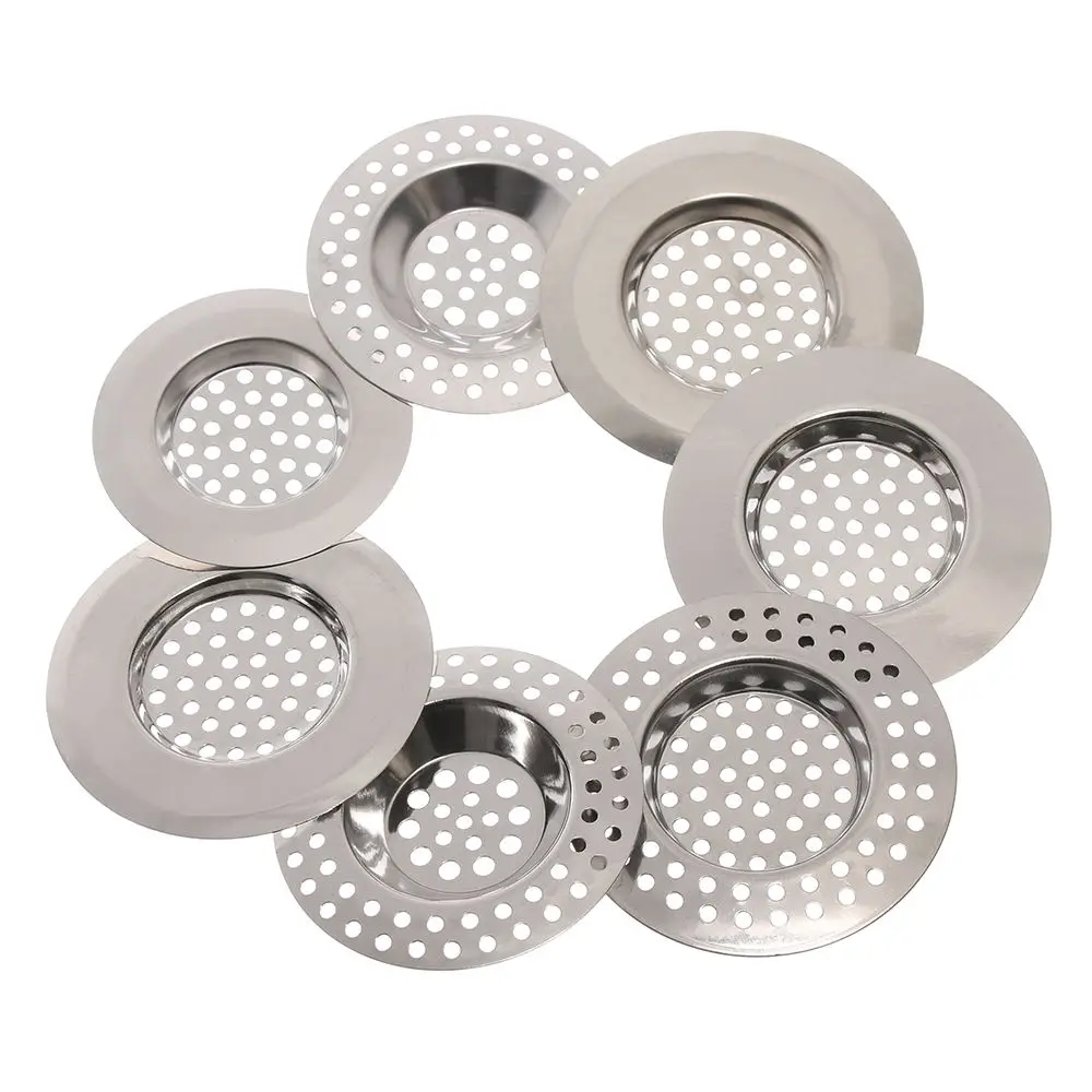 

2Pcs Useful Stainless Steel Shower Stopper Basket Anti Clog Bathtub Waste Catcher Drain Filter Mesh Trap Sink Strainer