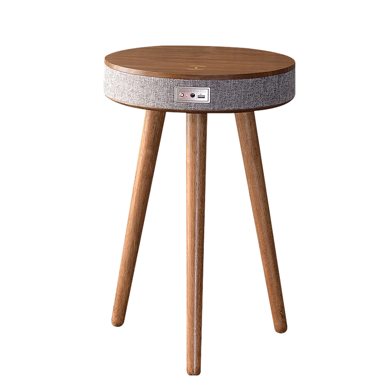 

Smart coffee table audio Bluetooth speaker mobile phone charging wooden small round table creativity