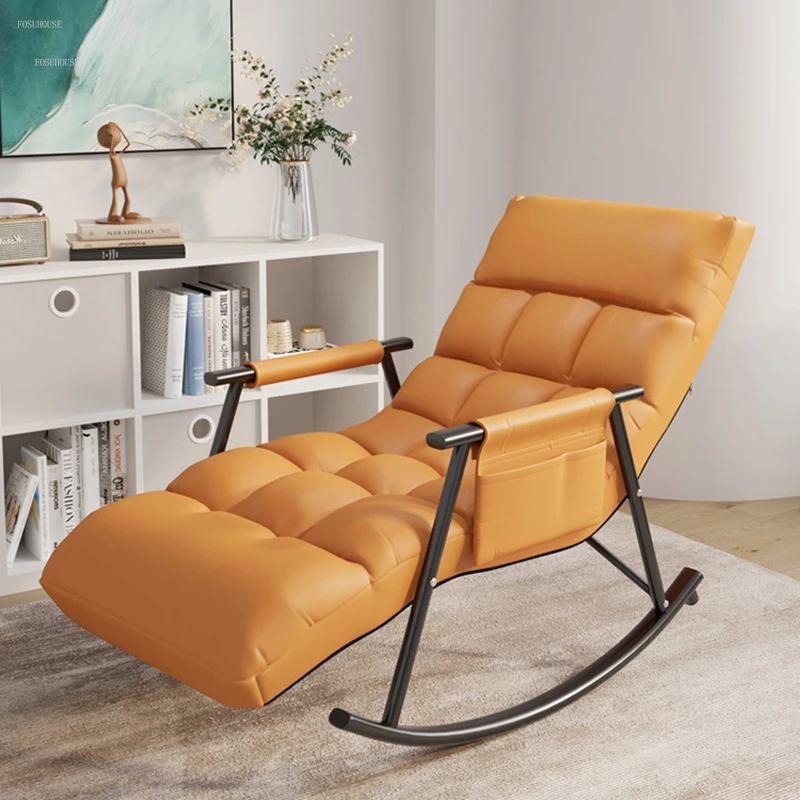 

Light Luxury Living Room Chairs Lazy Sofa Chair Living Room Furniture Leisure Balcony Sleep Rocking Chairs with Armrests