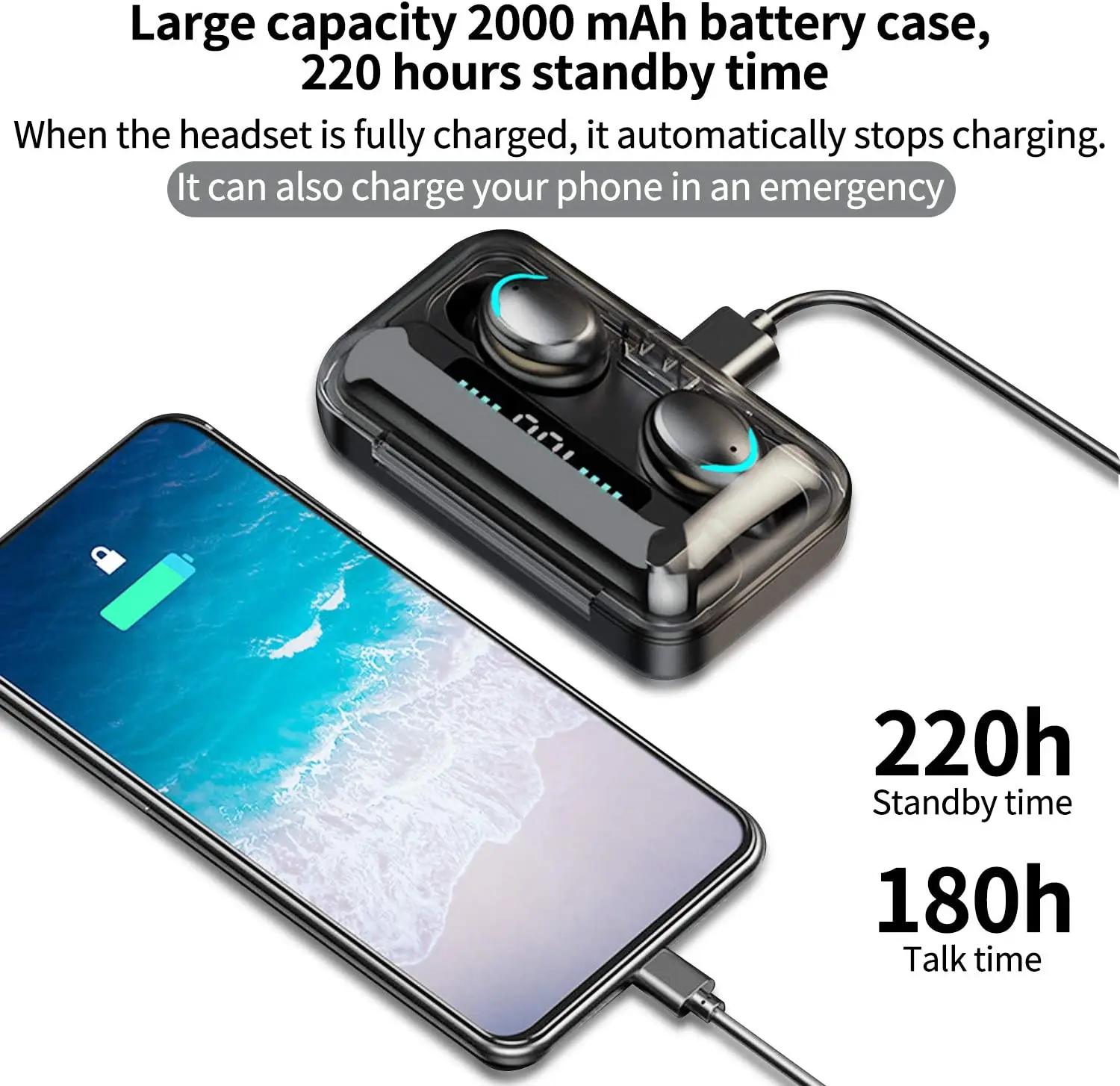 Беспроводные стереонаушники F9 TWS 6 шт. Спортивная сенсорная гарнитура