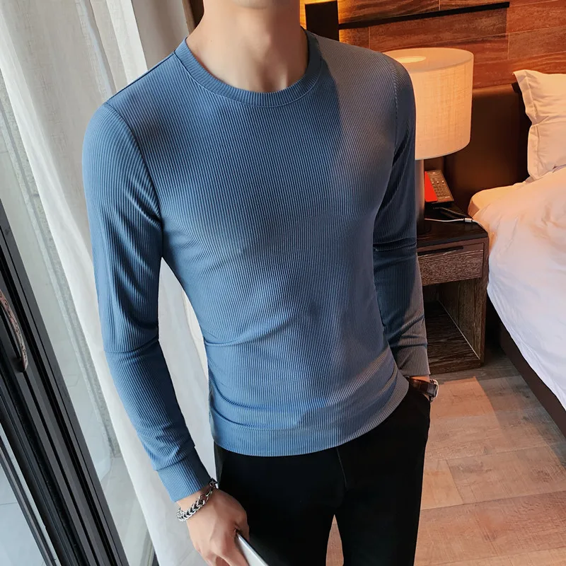 

2022 Brand Clothing Men's Spring High Quality Casual Long Sleeve T-Shirt/Male Slim Fit O-Neck business T-shirts Homme S-4XL