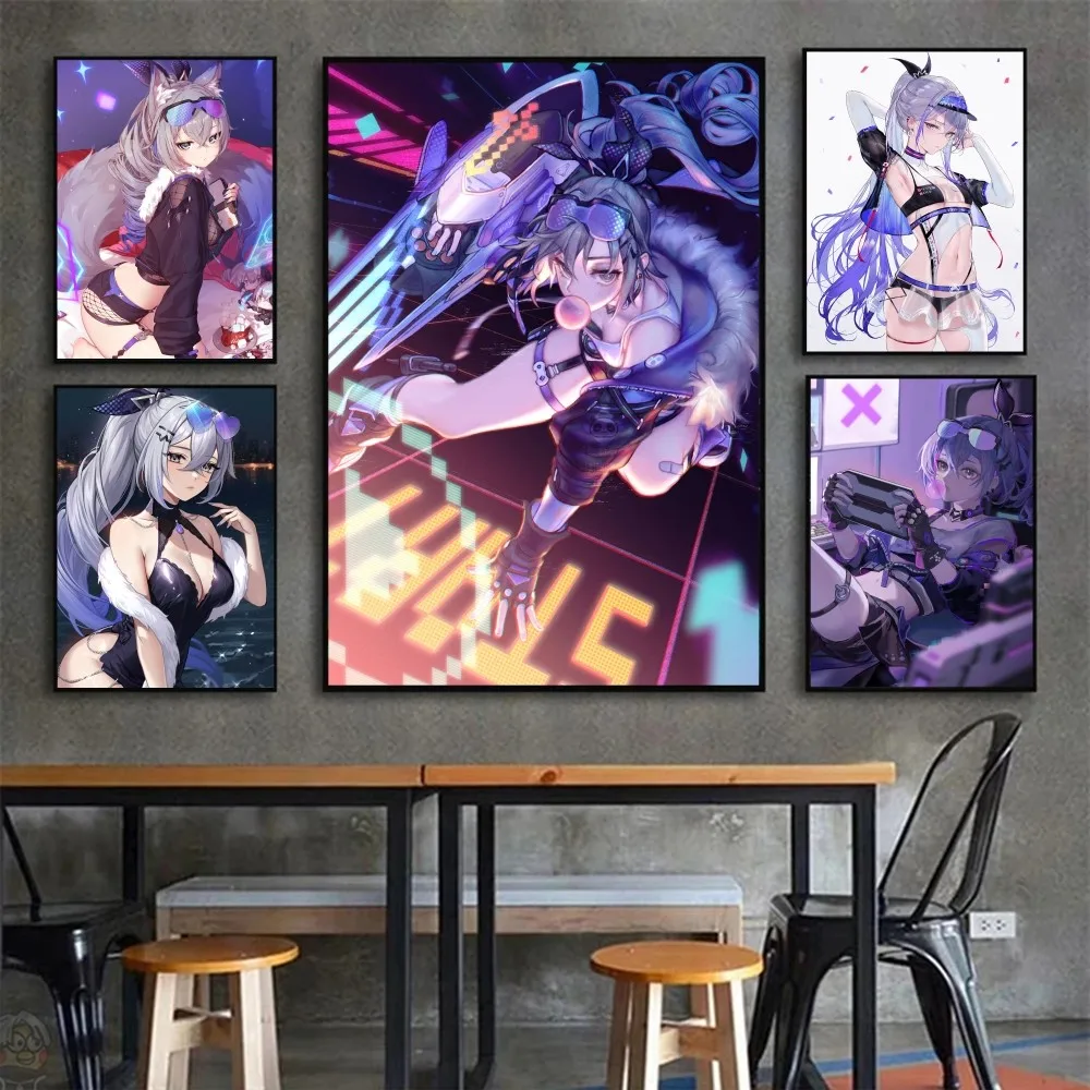 H-Honkai: Звездные серебряные наклейки для фотографий декор игровой комнаты подарки