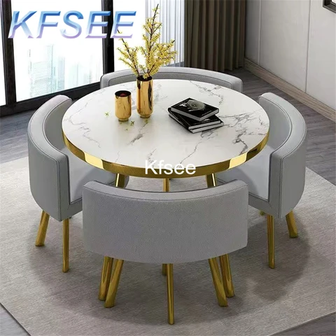 Kfsee, 1 комплект, обеденный стол диаметром 80 см и 4 стула