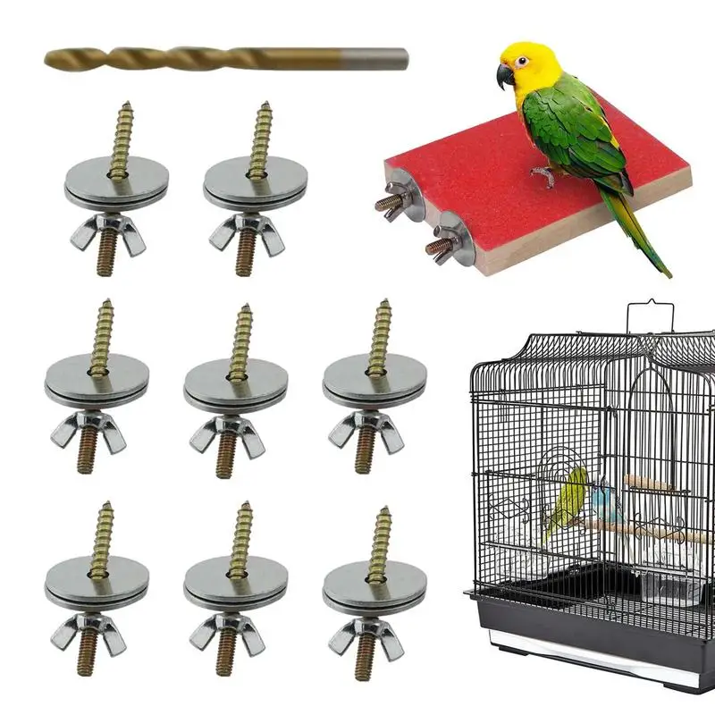 

Screw For Bird Cages Double Head Bird Supply Cage Breeding Accessory 8 PCS Screw For Bird Cage Stands Feeder Stand Perches