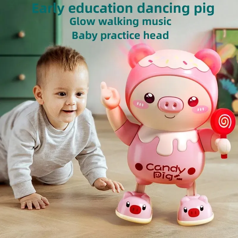 

New Electronic Pets Pig Dancing Toy With Swing Light Music Cute Pig Cartoon Animal Baby For Birthday Practice Letterhead Gift