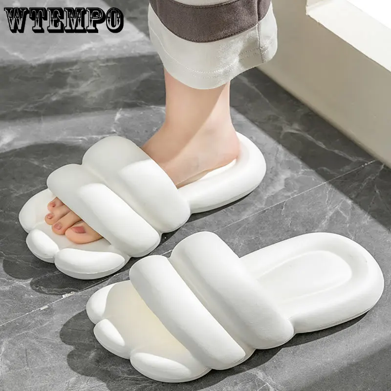 WTEMPO Fashion Slippers Non-slip Couple Sandals Summer Slide Shoes EVA Outdoor Beach Soft Thick Platform Flip Flops Wholesale