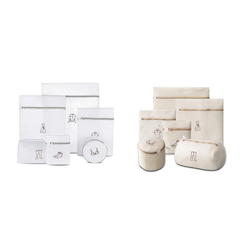 

6 шт./упаковка, сетчатые мешки для стирки, сумки для стирки с вышивкой, небольшие узоры для бюстгальтеров, чулок и т. д.