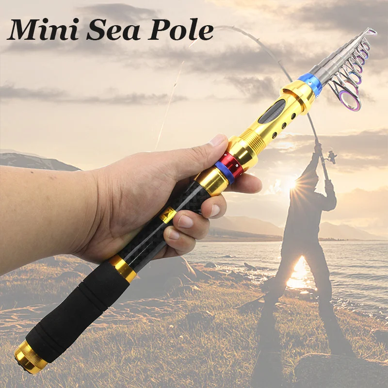 

Mini Carbon Fiber Casting Rod,1.8M-3.6M Spinning Telescopic Fishing Rod,Ultralight Hard Rock Sea Pole for Saltwater Feeder Tool