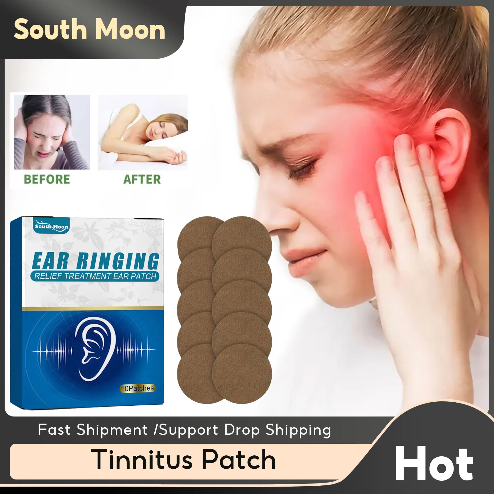 

Tinnitus Treatment Patch For Ear Pain Protect Hearing Loss Sticker Improve Listen Relieve Discomfort Natural Herbal Health Care
