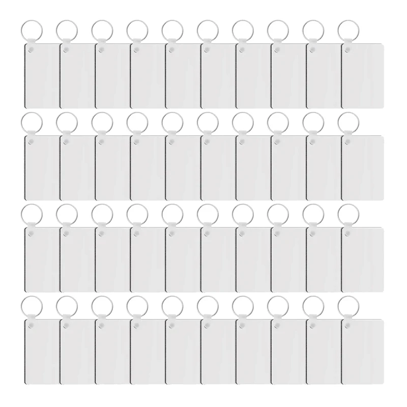 

40 Pack Sublimation Keychain Blank Double Sided Heat Transfer Blank MDF Blank Board Key Ring Blank Sublimation DIY