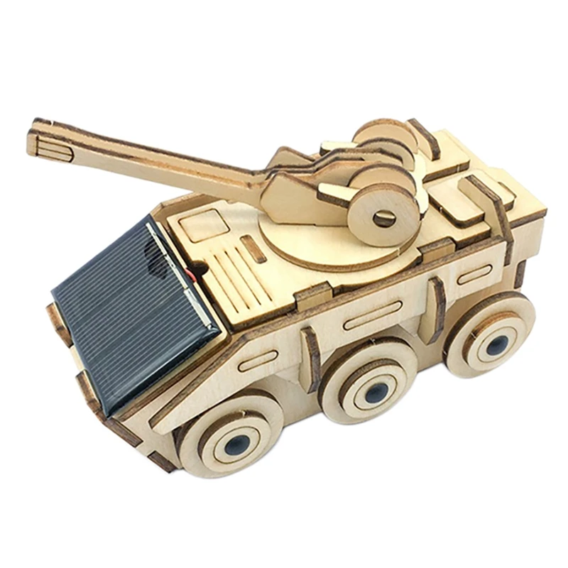 

3D Wooden Solar Assembly Tank Model DIY Puzzle Model Assemble Kit Mechanical Educational Toy