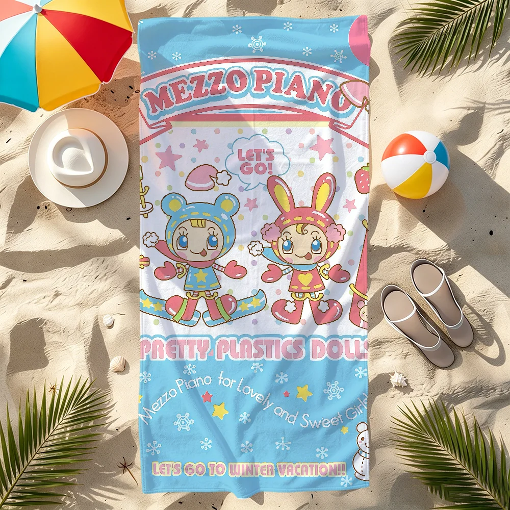 Фото M-mezzo cute P-piano Полотенце большое быстросохнущее из микрофибры, мягкое пляжное полотенце для путешествий, фитнеса, сауны, купания, кемпинга. №3