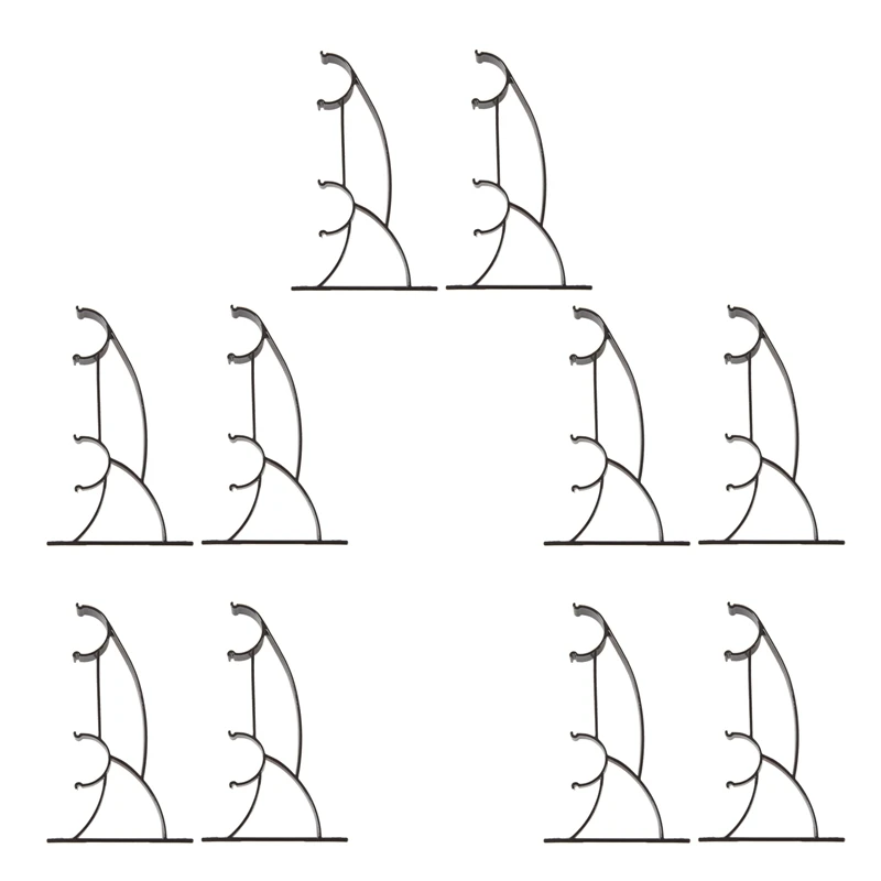 

10Pcs Double Metal Curtain Rod Holder For 25Mm Rod - Deep Coffee