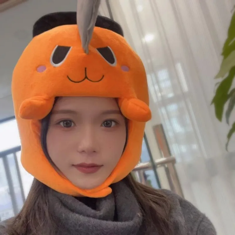 

30cm Pochita Plush Chainsaw Chain Saw Man Cosplay Pochita Headgear Stuffed Doll Japan Anime Plushie Warming Headgear Kids Gifts