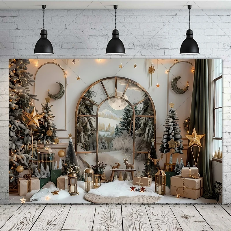 Фон для фотосъемки Рождественская елка Луна