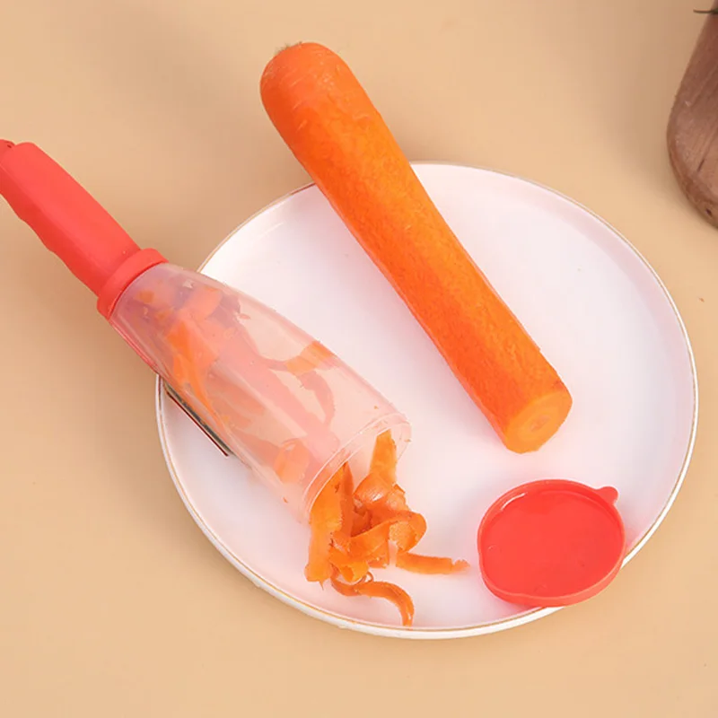 

Multifunctional Storage Type Peeling Knife Household Peeling Knife With Storage Tube Peeler Peeling Apple Supplies