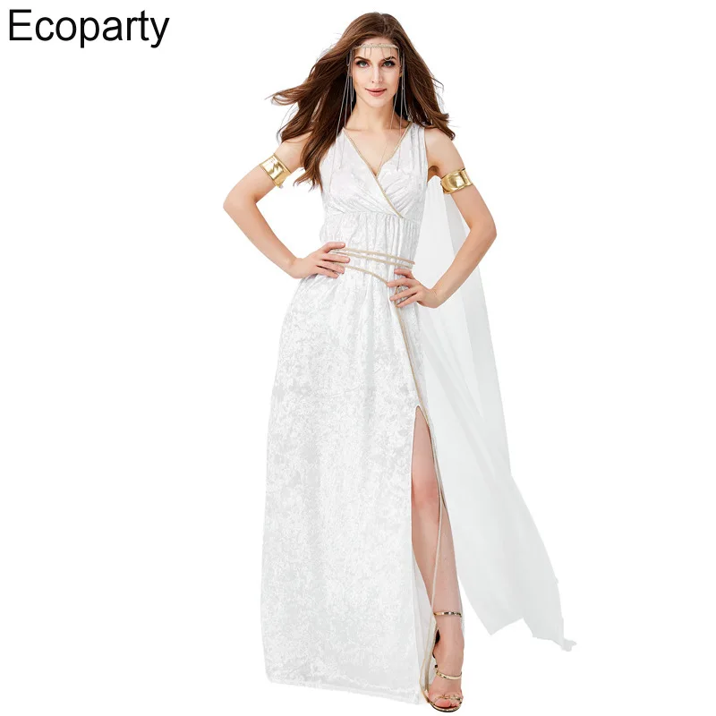 

Medieval Princess Costumes White Greek Goddess Cosplay Costumes Halloween Carnival Party Fancy Dress Women's Goddess Costume