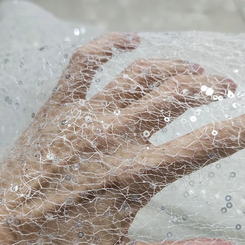 Жесткая сетка белое золото блестки вышивка Стайлинг пряжа свадебное платье