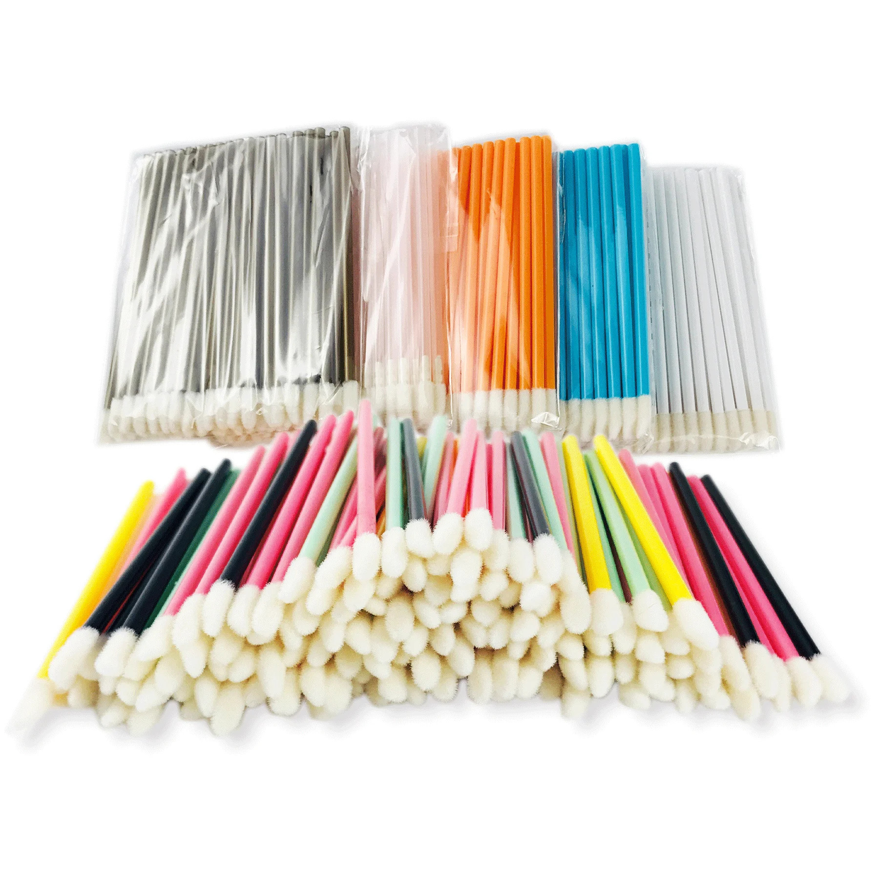 

Comango 50 pcs Disposable Lip Brush Soft Lipstick Mascara Wands Applicators Eyelash Cleaner Cosmetic Brushes Women Make Up Tools