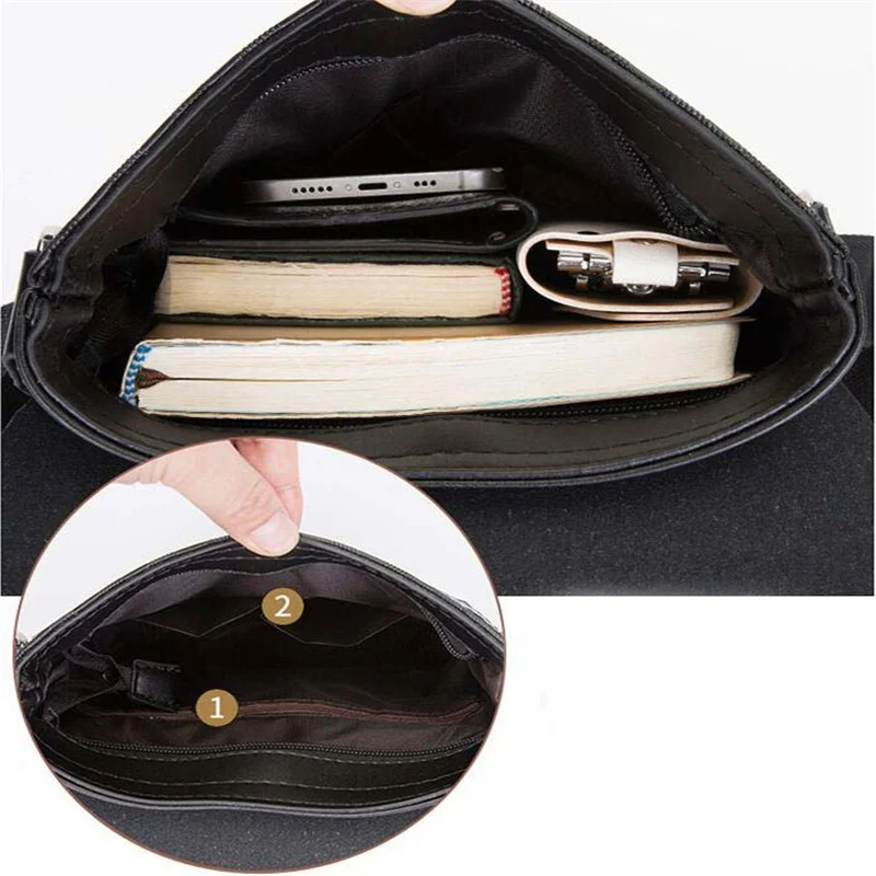 Shoulder Bag Luxury Men Boy Leather Husband Male PU Crossbody Waterproof Designer Classic Messenger Bags Pouch Men's New Handbag