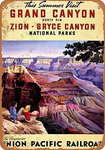 

12 x 16 Metal Sign - Union Pacific Railroad to The Grand Canyon Zion Bryce - Retro Wall Decor Home Decor Vintage Signs