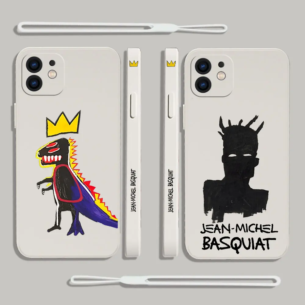 

Джинсовый-Мишель Basquiats, арт-чехол для телефона Xiaomi Redmi Note 12 11 11T 10 10S 9 Pro Plus 10C 9A K40 K50 K60 4G с ремешком на руку