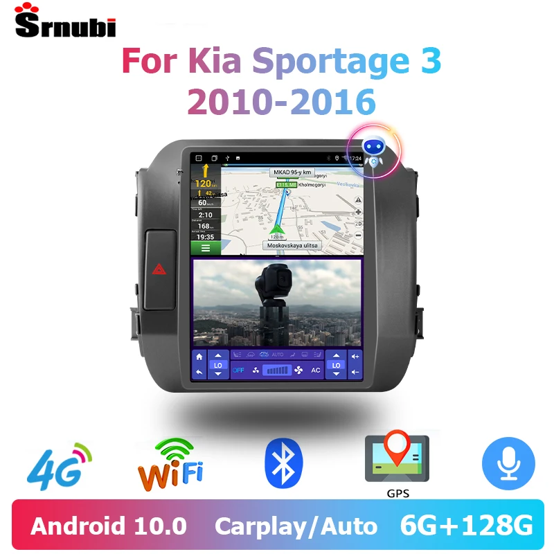 Srnubi-Radio con GPS para coche, reproductor Multimedia con Android 11,0, 2Din, 4G, WIFI, navegación, Carplay, para Sportage 3 SL 2010-2016