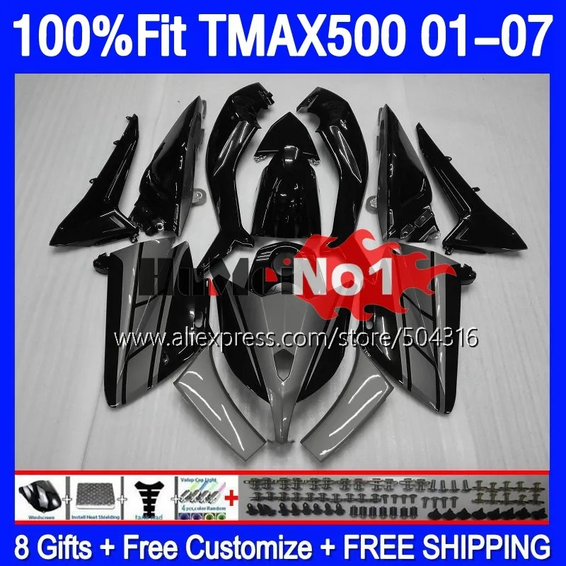 

OEM T-MAX500 For YAMAHA MAX500 TMAX500 169MC.86 TMAX XP500 MAX 500 T grey glossy MAX-500 01 02 03 04 05 06 07 2001 2007 Fairing